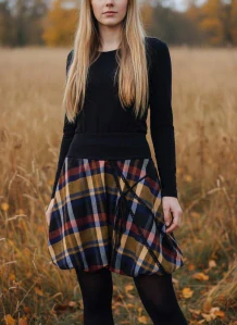 Sukně Balon - podzimní kostka