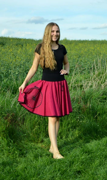 Sukně s ručním tiskem - kolo