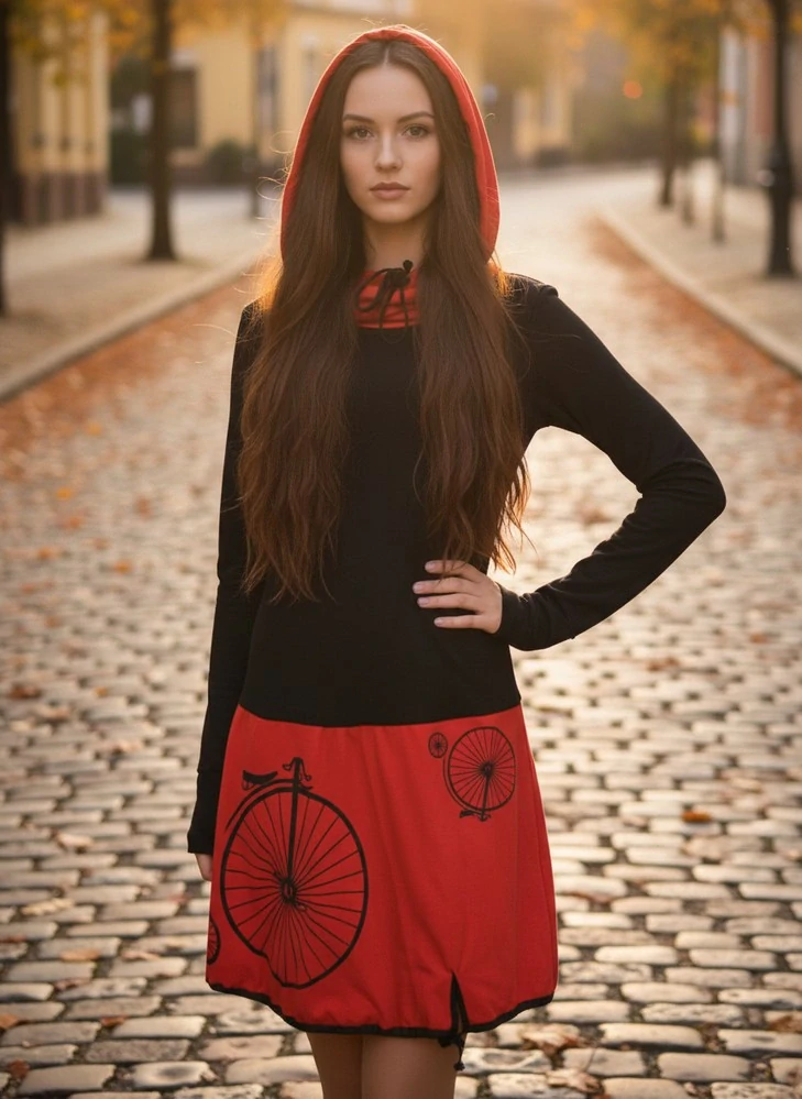 Šaty Josefína III - retro bicykl