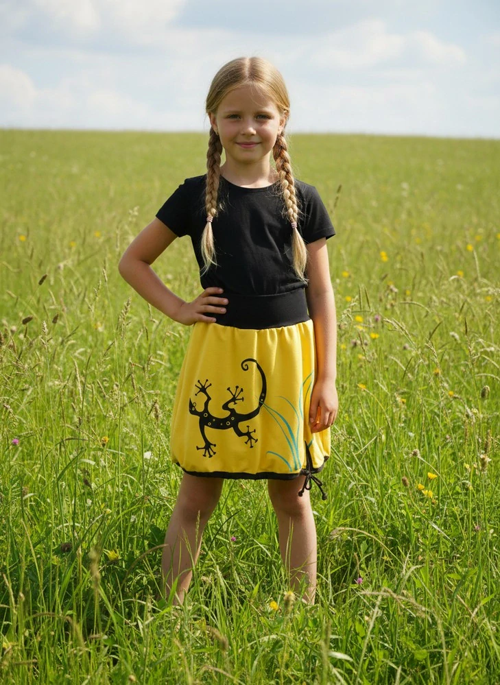 Sukně dětská čárymára - ještěrky