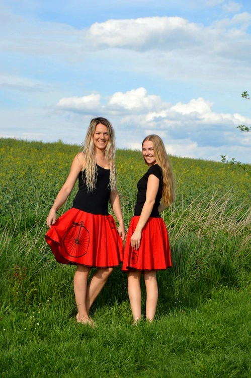 Sukně s ručním tiskem - kolo