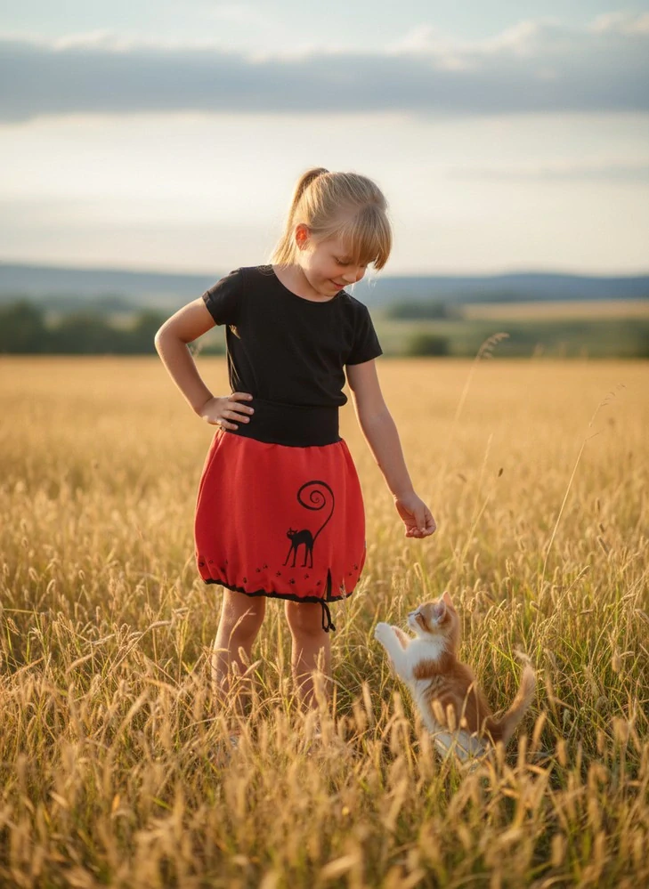 Sukně dětská čárymára - kočka