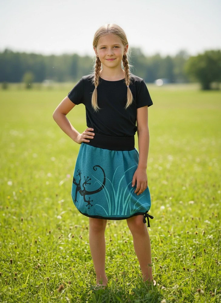 Sukně dětská čárymára - ještěrky