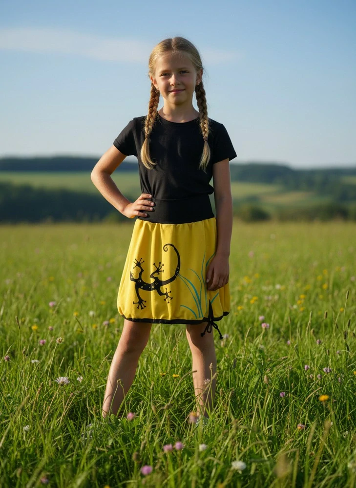 Sukně dětská čárymára - ještěrky